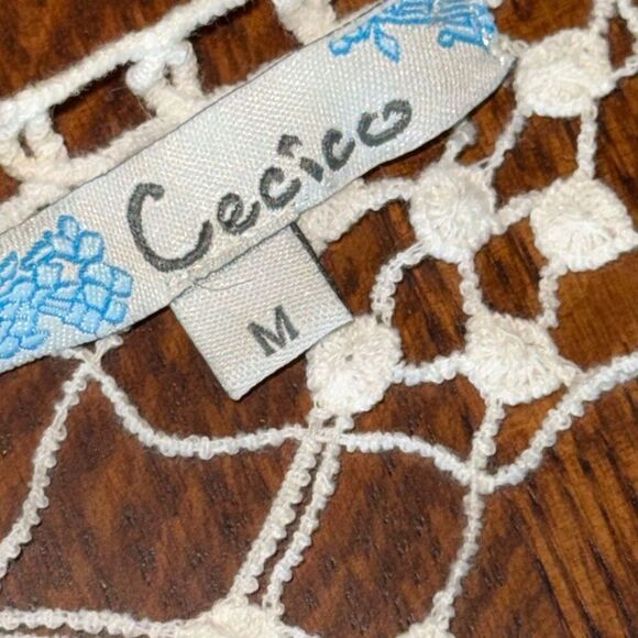 Vintage Cecico White Boho Sleeveless Lace Duster Size Medium - Picture 16 of 16